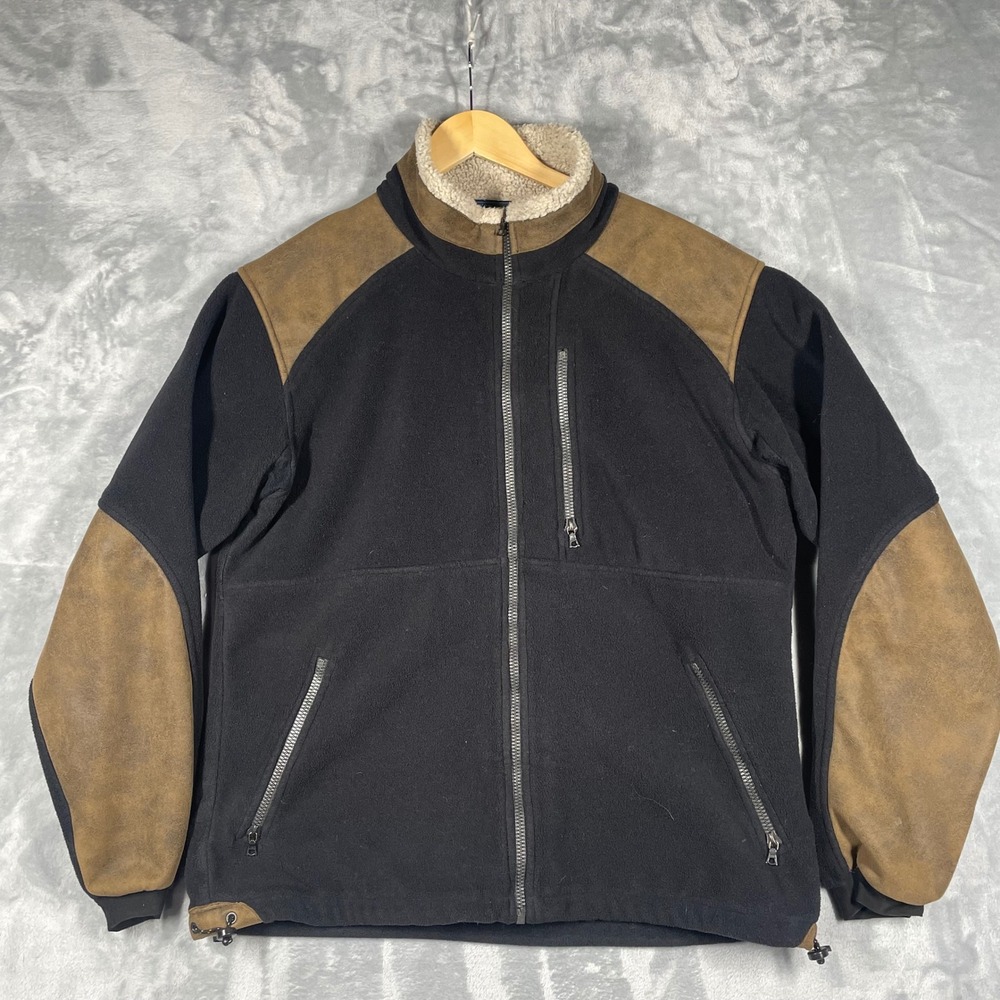 Kuhl Black Jacket with Brown Suede Accents